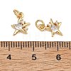 SHEGRACE Brass Micro Pave Clear Cubic Zirconia Charms XGRQ2O969-419G-3