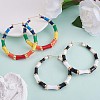 Enamel Bamboo Big Hoop Earrings JE976A-4