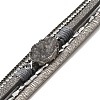 Vintage Leather Bracelet with European and American White Crystal Inlaid Diamonds - Magnetic Buckle. ST8305984-3