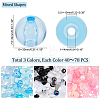   3 Bags 3 Colors Transparent & Opaque Resin Beads RESI-PH0001-71-7