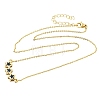 Brass Glass Triple Star Pendant Necklaces KK-CBAB173-03G-04-4