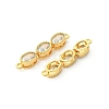 SHEGRACE Brass Pave Clear Cubic Zirconia Triple Oval Links Connector Charms XGRQ3P620-644G-2