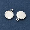 Flat Round Brass Pendant Cabochon Settings KK-K414-14B-S-2