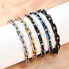 304 Stainless Steel Oval Link Chain Bracelets for Men Women BJEW-G766-06-1