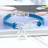 Infinity & Paw Print & Word Love Alloy with Suede Cord Charm Bracelets FS-WG0006A-09-1