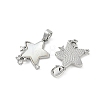 Natural White Shell Star Pendants KK-U043-22P-02-2