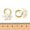 Round Shell Pearl Bead Cluster Huggie Hoop Earrings EJEW-JE07146-5