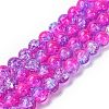 1 Strand Transparent Crackle Glass Round Beads Strands X-CCG-Q002-10mm-09-1