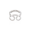 304 Stainless Steel Double Line Open Cuff Ring for Women RJEW-S405-189P-2