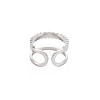 Non-Tarnish 304 Stainless Steel Double Line Open Cuff Ring for Women RJEW-S405-189P-2