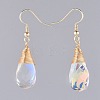 AB Color Half Electroplated Glass Dangle Earrings EJEW-JE03565-2