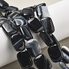 Natural Black Agate Beads Strands G-K392-B02-13x18mm-1