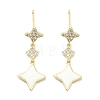 Rack Plating Brass Micro Pave Clear Cubic Zirconia Dangle Earrings for Women EJEW-M260-25G-1