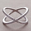 Simple Style Brass Cubic Zirconia Finger Rings FS-WG32029-02-1