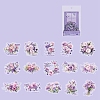 Refreshing Vintage Plant Style Flower PET Adhesive Waterproof Stickers Self-Adhesive Stickers PW-WGCB678-05-1