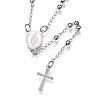 304 Stainless Steel Rosary Bead Necklaces NJEW-D285-40P-1