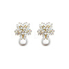 Snowflake with Round Alloy Crystal Rhinestone Dangle Stud Earrings FS-WGD1A25-01-5