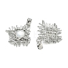 Brass Micro Pave Clear Cubic Zirconia Pendants KK-A294-09P-2