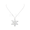 Synthetic Hematite & Glass Beaded Snowflake Pendant Necklace NJEW-JN04272-4