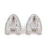 Brass Micro Pave Clear Cubic Zirconia Beads KK-D232-23P-2