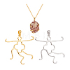 2 Colors 925 Sterling Silver Pendant Irregular Cabochon Settings STER-PH0002-02B-7