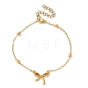 Bowknot Brass Link Bracelets for Women BJEW-TA00537-1