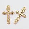 Brass Micro Pave Grade AAA Cubic Zirconia Links ZIRC-G093-32G-NR-1