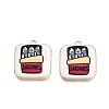 Printed Alloy Enamel Pendants ENAM-N072-01KCG-01-1