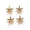 Golden Tone Brass Micro Pave Cubic Zirconia Charms ZIRC-L075-10A-G-1