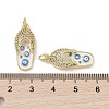 Real 18K Gold Plated Brass Micro Pave Cubic Zirconia Pendants KK-L209-067G-02-3