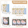 6Pcs 2 Styles 3D Flower Printed Paper Gift Bags with Handles ABAG-TAD0001-01-3