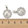 Brass Micro Pave Clear Cubic Zirconia Pendants KK-A214-23P-3