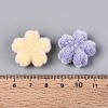 Flocking Opaque Acrylic Flower Beads OACR-T030-06M-4