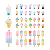 Craftdady 42Pcs 21 Colors Rainbow Resin Pendants CRES-CD0001-04-8