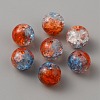 Two Tone Transparent Crackle Glass Beads GLAA-WH0038-15C-1