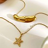 2Pcs 2 Styles 316L Surgical Stainless Steel Crystal Rhinestone Star Irregular Tube Pendant Necklaces WG0E33C-01-4