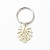 5Pcs Monstera Leaf Alloy Pendant Keychain X-KEYC-JKC00413-2
