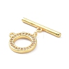 Brass Micro Pave Clear Cubic Zirconia Toggle Clasps ZIRC-P085-05G-2