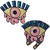 2Pcs 2 Style Iron on/Sew on Sequin Cloth Patches PATC-CA0001-08-1