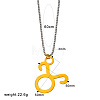 Punk Style 304 Stainless Steel Twelve Constellations Pendant Necklaces with Stainless Steel Tone Box Chains WGE8D8E-08-1