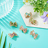6Pcs 6 Colors Brass Rhinestone Beads KK-TA0009-14-5