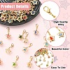 45Pcs 9 Colors Iron Rhinestone Pendant Decorations HJEW-YW00500-5