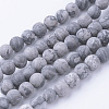 Natural Map Stone/Picasso Stone/Picasso Jasper Bead Strands G-G735-27F-6mm-1