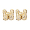 Brass Micro Pave Cubic Zirconia Stud Earrings EJEW-Z091-04G-W-2