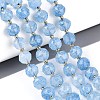 Ombre Effect Dyed Transparent Crackle Glass Beads Strands GLAA-Q111-10MM-02-1