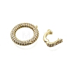 Brass Cubic Zirconia Fold Over Clasps KK-Q048-11G-2