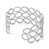 Oval 304 Stainless Steel Cuff Bangles for Women BJEW-B104-16P-3