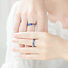 2Pcs Alloy Enamel Cuff Open Rings for Couple WGE1F67-02-4