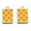 Rack Plating Alloy Checkerboard Pendants PALLOY-S132-256D-RS-1