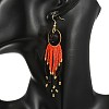 Halloween Glass Seed Tassel Earrings for Women EJEW-MZ00798-01-2